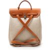 Hermès  Herbag backpack  in beige canvas  and natural leather - Detail D7 thumbnail