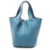 Bolso de mano Hermès  Picotin en cuero togo azul - Detail D6 thumbnail