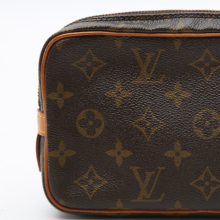 Louis Vuitton  Marly shoulder bag  in brown monogram canvas  and natural leather - Detail D1