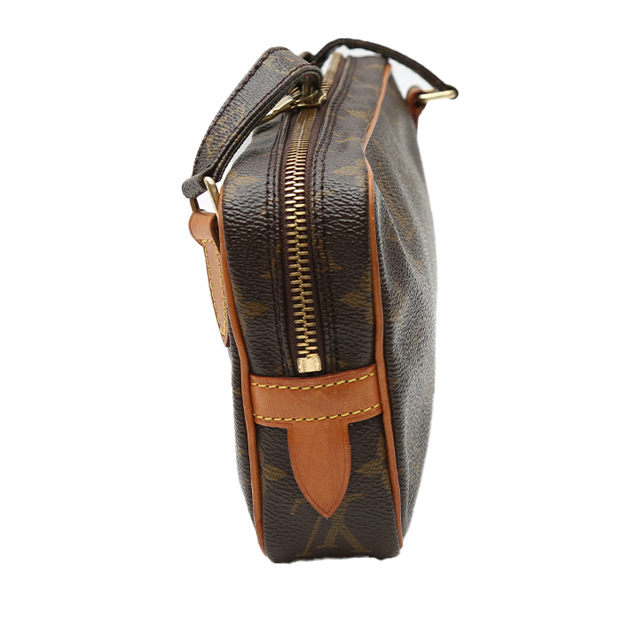 Bolso bandolera Louis Vuitton  Marly en lona Monogram marrón y cuero natural - Detail D5