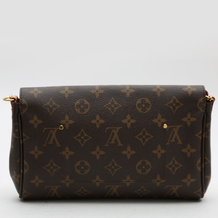 Sac bandoulière Louis Vuitton  Favorite en toile monogram marron et cuir naturel - Detail D7