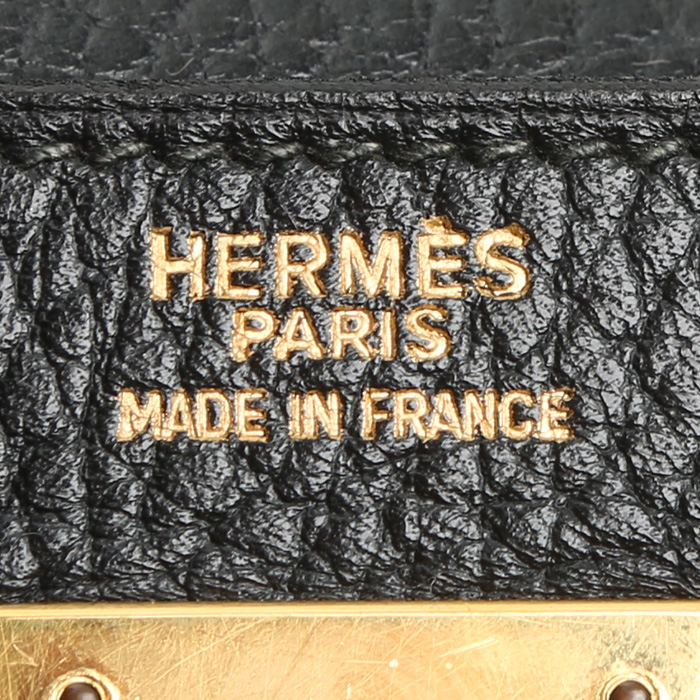 Sac à main Hermès  Kelly 32 cm en vache Liégée noire - Detail D3