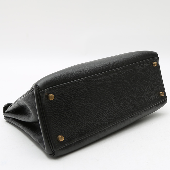 Borsa Hermès  Kelly 32 cm in vacchetta nero - Detail D5