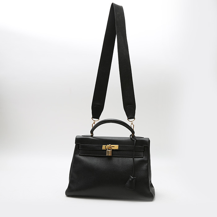 Hermès  Kelly 32 cm handbag  in black - Detail D9