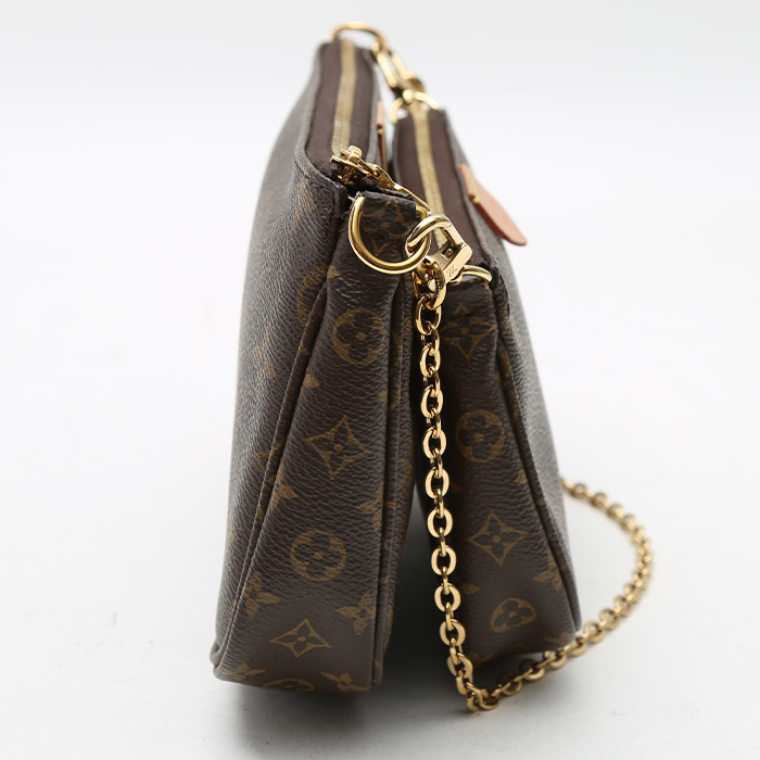 Bolso/bolsito Louis Vuitton  Multi-Pochette Accessoires en lona Monogram marrón y cuero natural - Detail D6