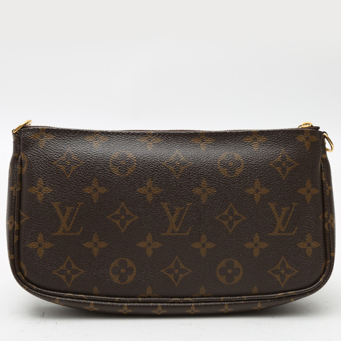 Bolso/bolsito Louis Vuitton  Multi-Pochette Accessoires en lona Monogram marrón y cuero natural - Detail D7