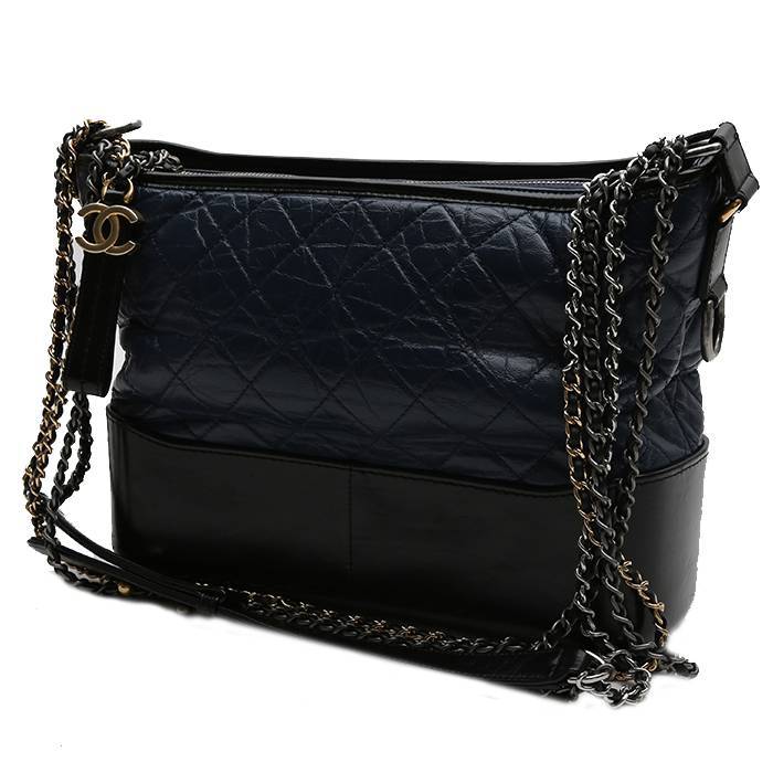 CHANEL Quilted Leather Mini Gabrielle Messenger Bag Black