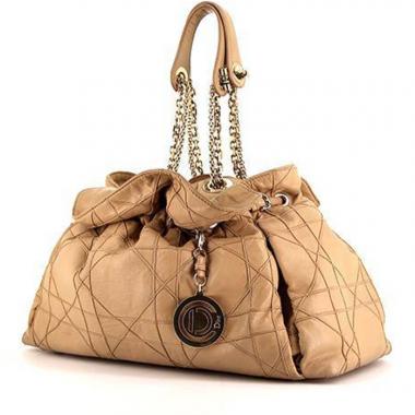 Bolso de mano Dior Le 30 en cuero cannage beige