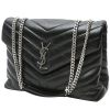 Saint Laurent  Loulou medium model  shoulder bag  in black chevron quilted leather - 00pp thumbnail