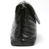 Saint Laurent  Loulou medium model  shoulder bag  in black chevron quilted leather - Detail D6 thumbnail