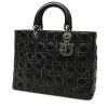 Dior  Lady Dior large model  handbag  in black leather cannage - 00pp thumbnail