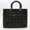 Dior  Lady Dior large model  handbag  in black leather cannage - Detail D7 thumbnail