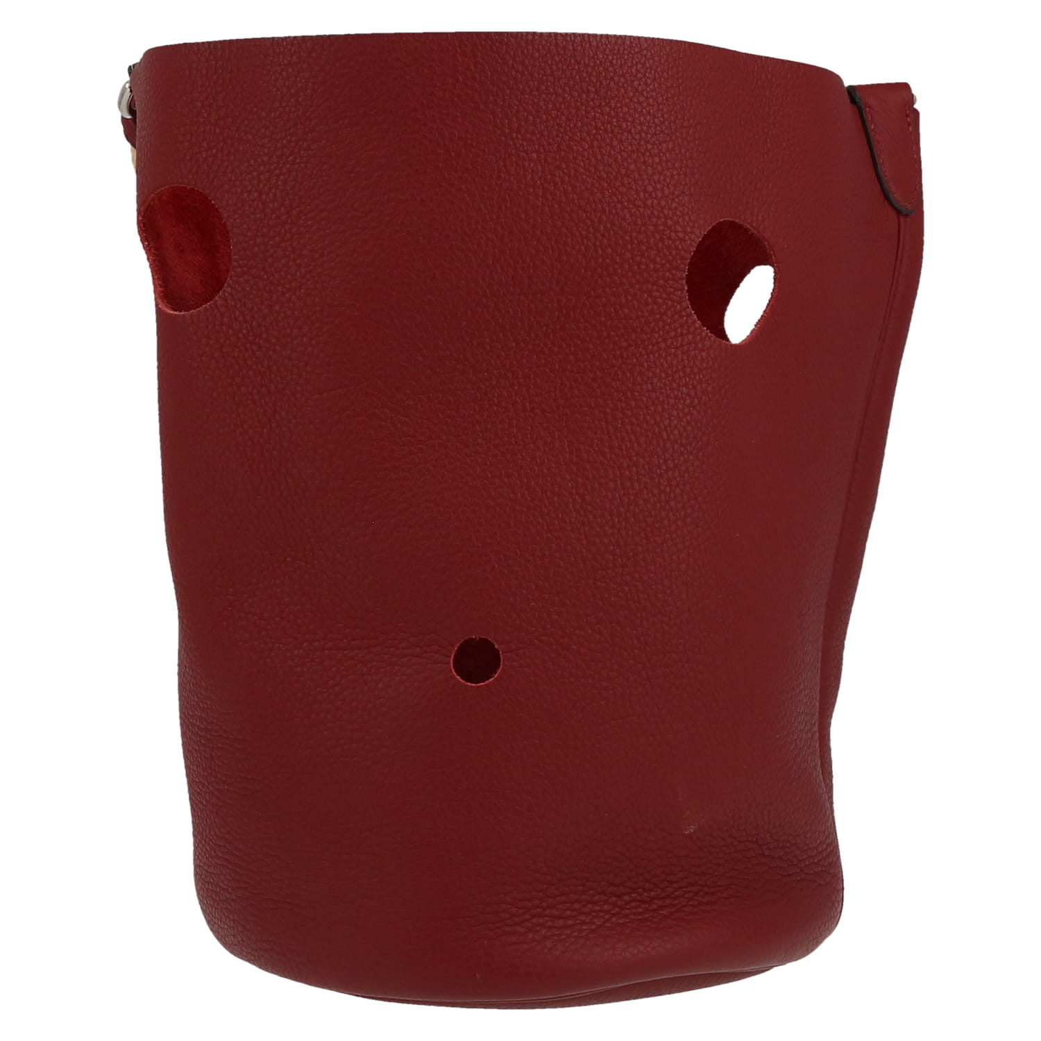 Sac cabas Hermès  Mangeoire en cuir togo rouge - Detail D2