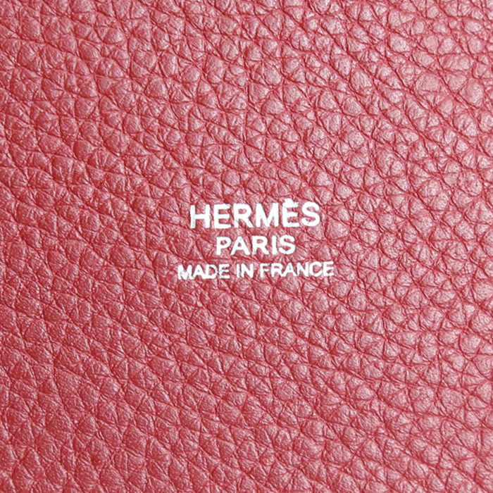 Shopping bag Hermès  Mangeoire in pelle togo rossa - Detail D9