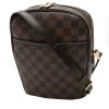 Louis Vuitton   shoulder bag  in ebene damier canvas  and brown leather - 00pp thumbnail