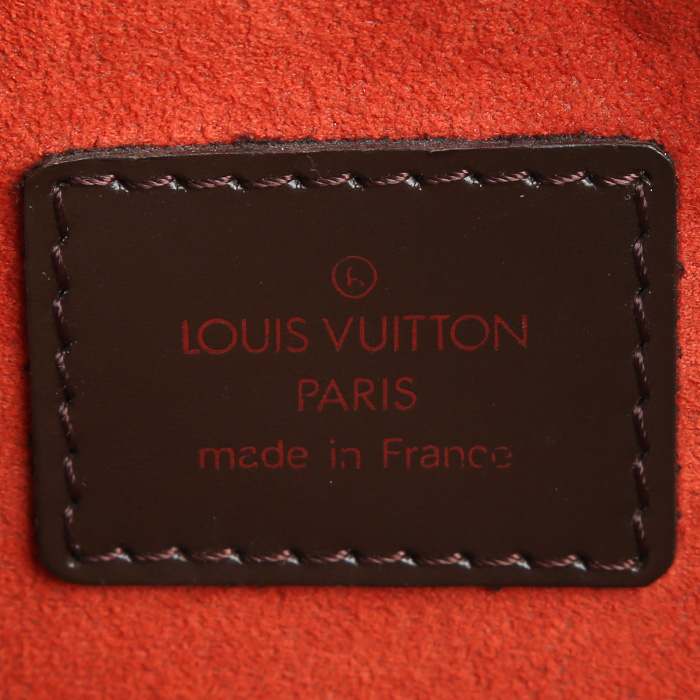 Louis Vuitton Ipanema shoulder bag in ebene damier canvas and brown leather - Detail D3