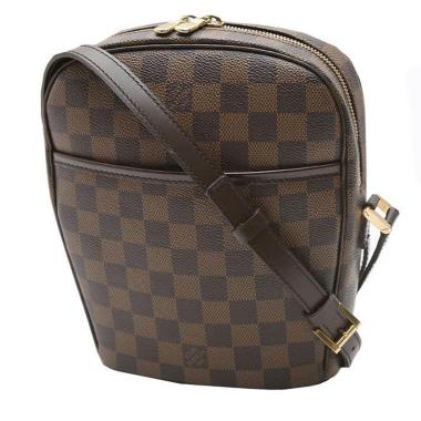 Borsa a tracolla Louis Vuitton  Ipanema in tela a scacchi ebana e pelle marrone