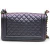 Chanel  Boy shoulder bag  in purple quilted leather - Detail D7 thumbnail