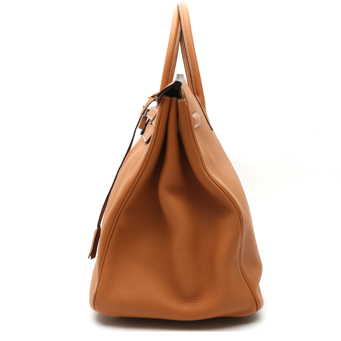 Bolso de mano Hermès  Birkin 40 cm en cuero togo color oro - Detail D7