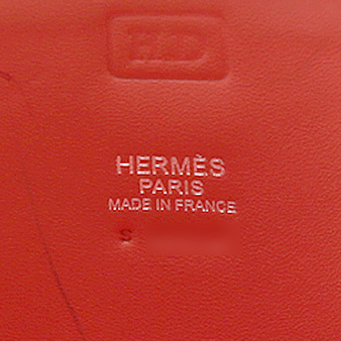 Bolso de mano Hermès  Bolide en cuero togo coral - Detail D3