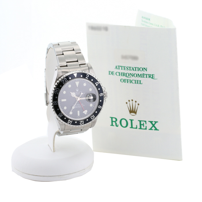 Montre Rolex GMT-Master "Swiss only dial" en acier Ref:16700  Vers 1997 - Detail D2