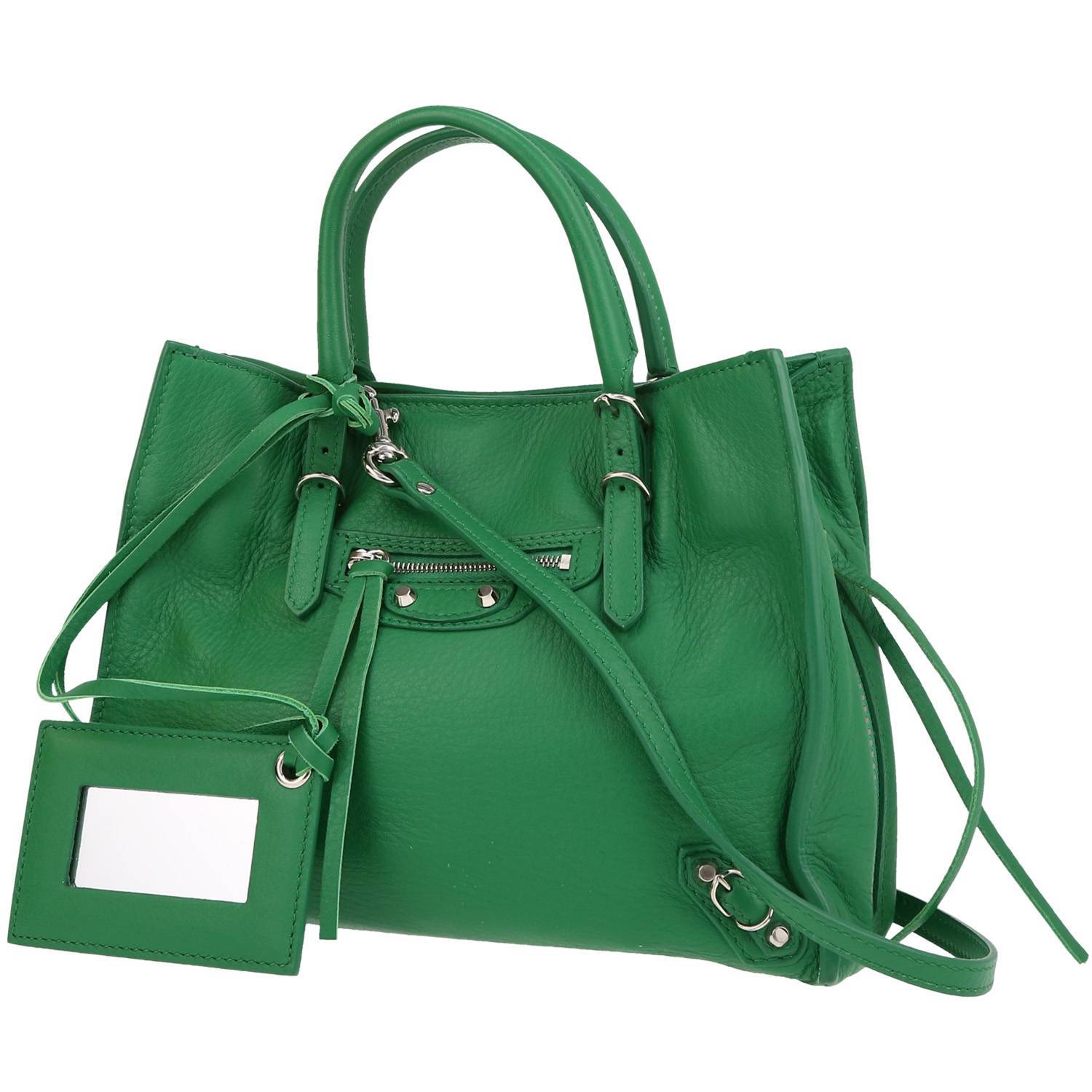 City leather handbag Balenciaga Green in Leather  20479144