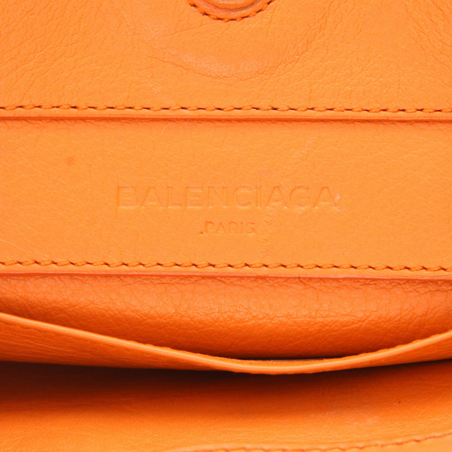 Sac à main Balenciaga  Papier en cuir orange - Detail D2
