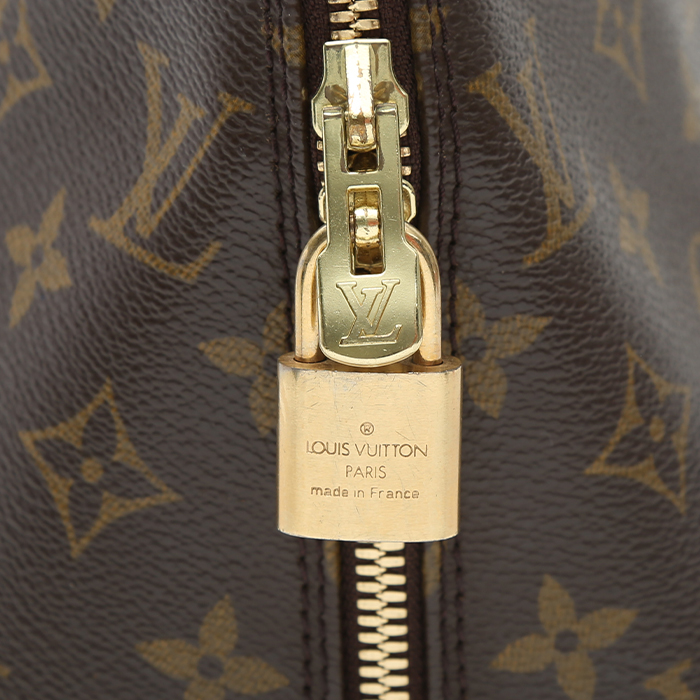 Bolso de mano Louis Vuitton  Alma modelo pequeño  en lona Monogram marrón y cuero natural - Detail D1