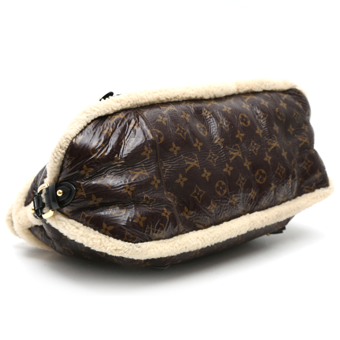 Borsa Louis Vuitton  Editions Limitées in tela monogram marrone e pelle nera - Detail D4