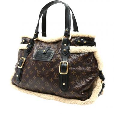Louis Vuitton Retiro Brown Monogram Nior Black Satchel Duffle Crossbod –  Gaby's Bags