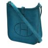 Hermès  Mini Evelyne shoulder bag  in blue doblis calfskin - 00pp thumbnail