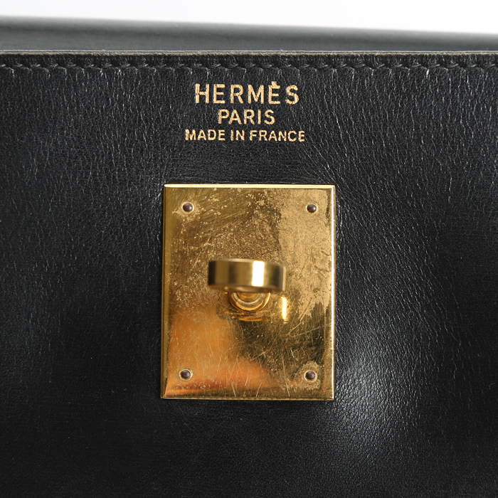 Borsa Hermès  Kelly 35 cm in pelle box nera - Detail D3