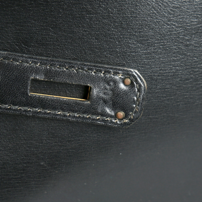 Sac à main Hermès  Kelly 35 cm en cuir box noir - Detail D4