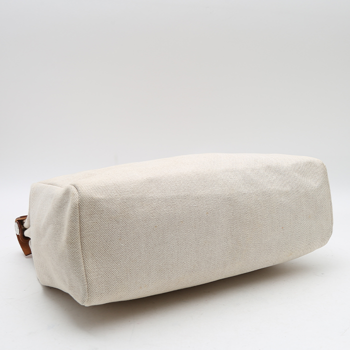 Sac bandoulière Hermès  Herbag en toile beige et vache Hunter naturelle - Detail D5