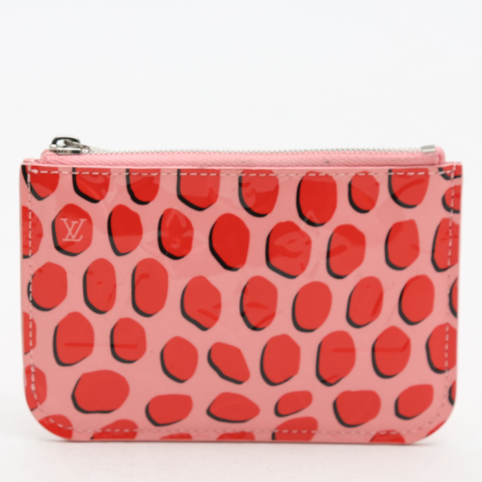 Louis Vuitton   card wallet  in pink and red patent leather - Detail D7