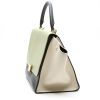 Celine  Trapeze medium model  handbag  in anthracite grey, beige and green leather - Detail D6 thumbnail