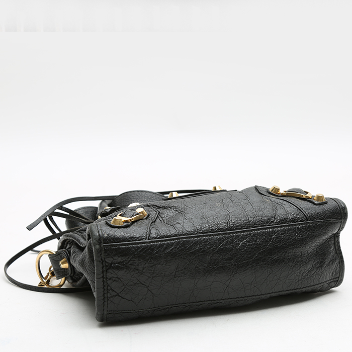 Bolso de mano Balenciaga  City modelo pequeño  en cuero negro - Detail D4