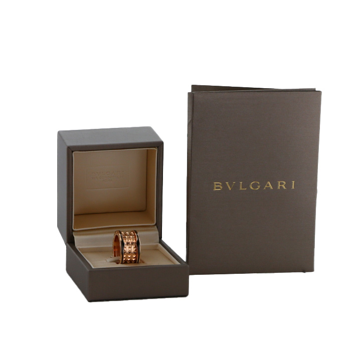 Bulgari B.Zero1 Rock large model ring in pink gold and ceramic - Detail D2