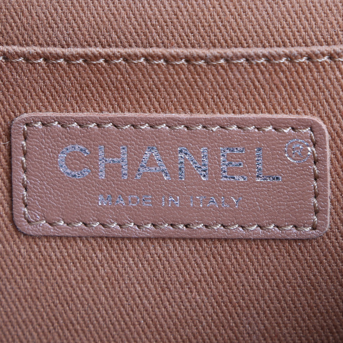 Borsa Chanel   in pelle martellata e trapuntata marrone - Detail D3