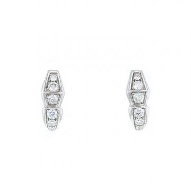 Paire de boucles d'oreilles articulée Bulgari Serpenti en or blanc et diamant