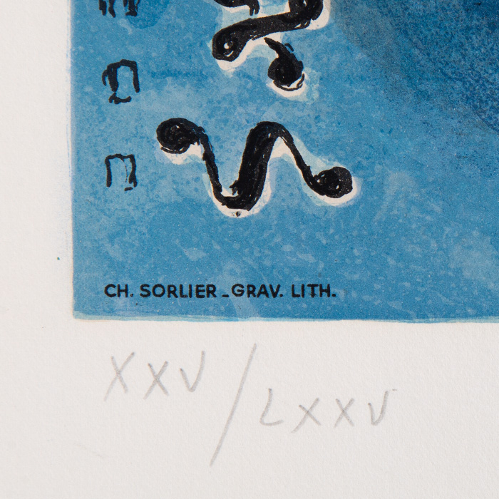 Marc Chagall, "La tribu de Dan", lithographie en couleurs sur papier, signée et numérotée, de 1964 - Detail D3