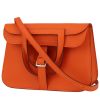 Hermès  Halzan shoulder bag  in orange Swift leather - 00pp thumbnail