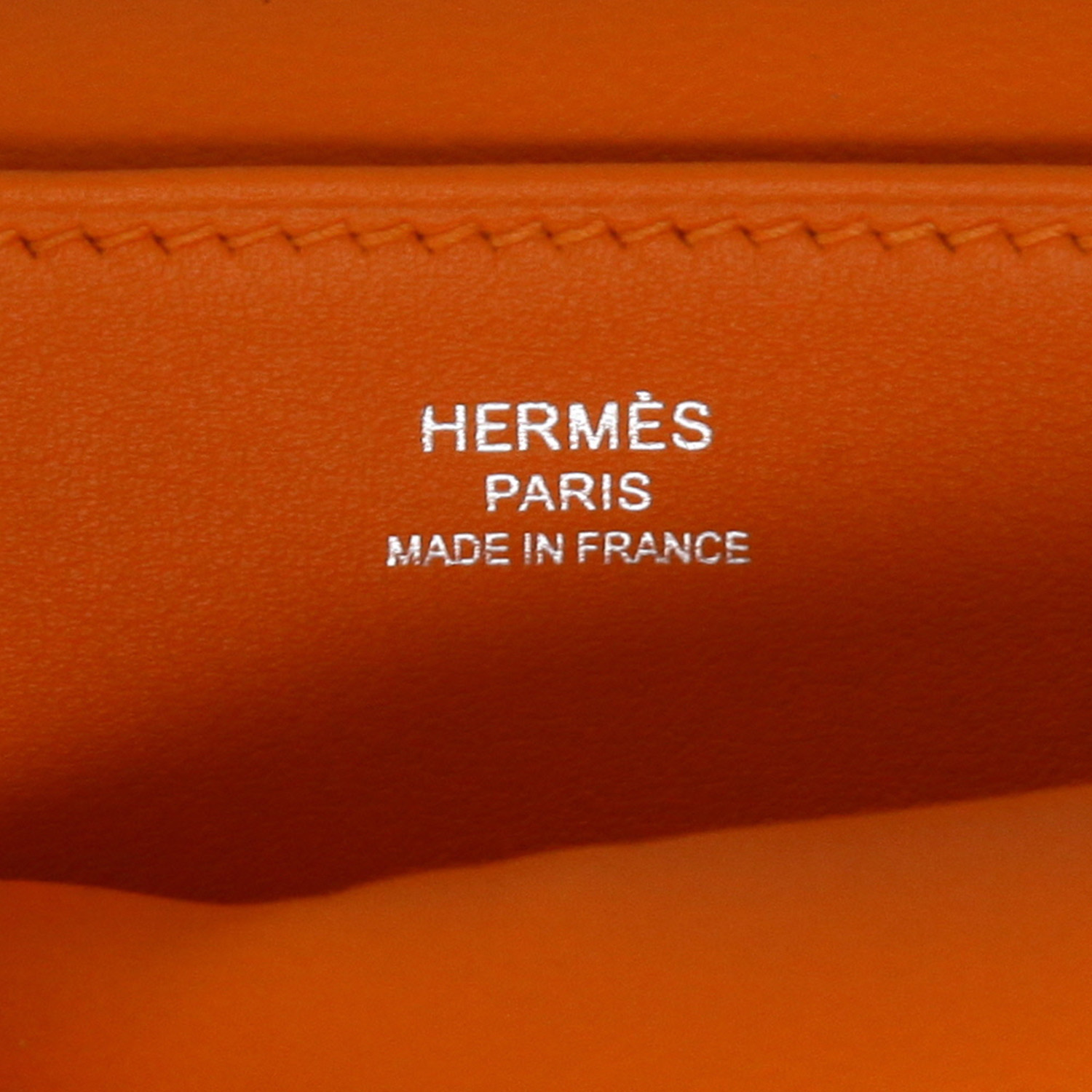 Bolso bandolera Hermès  Halzan en cuero swift naranja - Detail D9