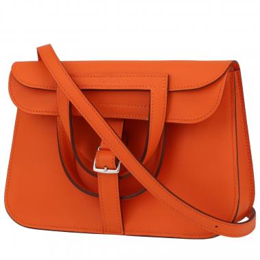 Sac bandoulière Hermès  Halzan en cuir Swift orange