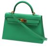 Hermès  Kelly 20 cm handbag  in green Mysore leather - 00pp thumbnail