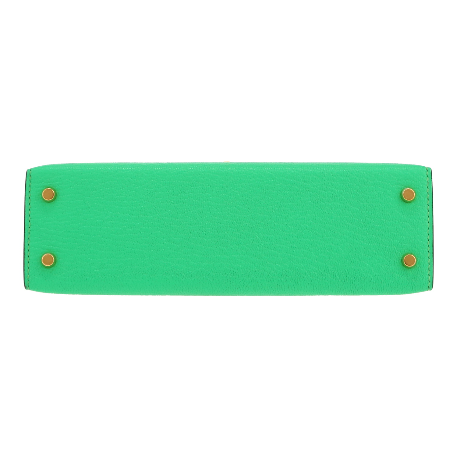 Hermès  Kelly 20 cm handbag  in green Comics Mysore leather - Detail D1