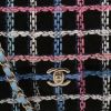 Chanel   handbag  in black, blue, pink and white tweed - Detail D1 thumbnail