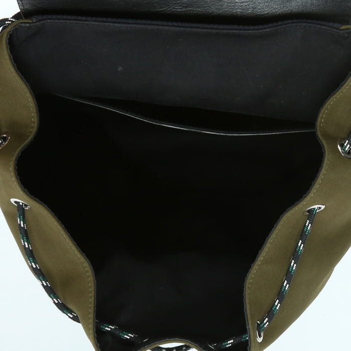 Sac à dos Dior  Motion en toile vert-kaki et cuir noir - Detail D8