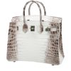 Bolso de mano Hermès  Birkin 25 cm Himalaya en cocodrilo niloticus blanco - 00pp thumbnail