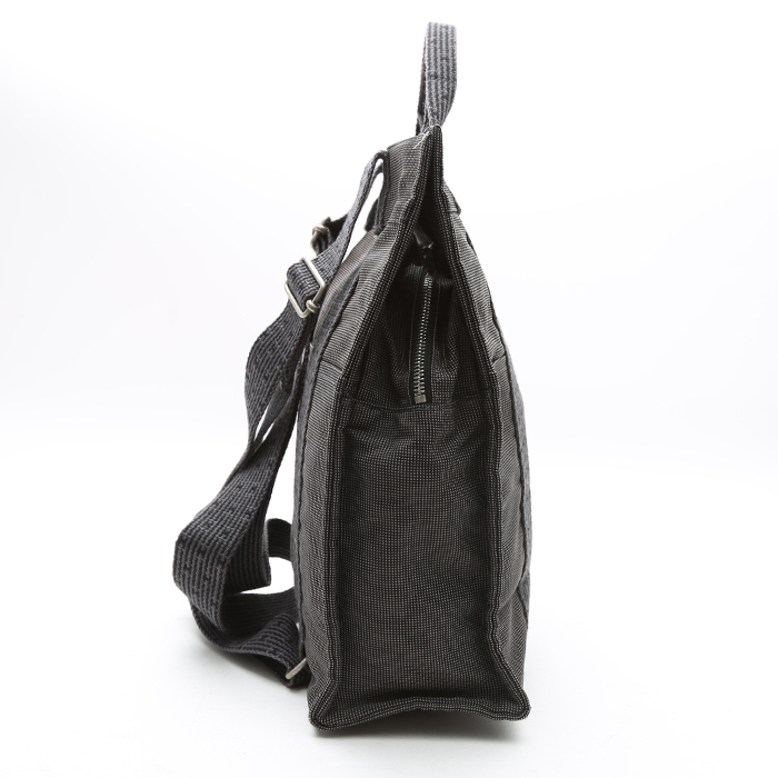 Sac à dos Hermès  Toto Bag Backpack en toile grise et noire - Detail D6